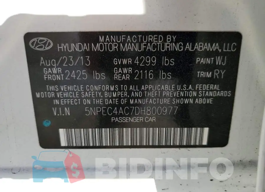 5NPEC4AC7DH800977 Photo# 12