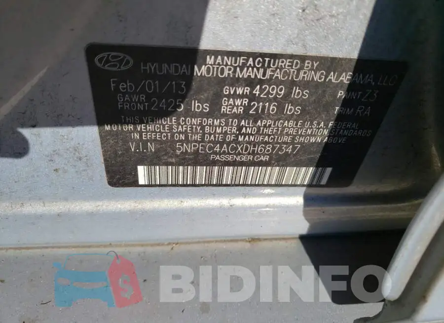 5NPEC4ACXDH687347 Photo# 12