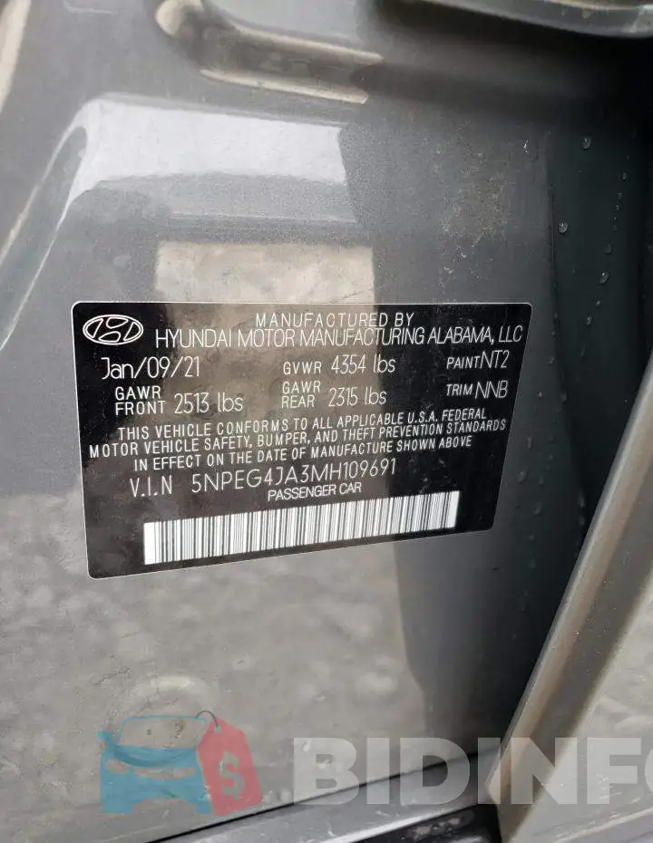5NPEG4JA3MH109691 Photo# 10