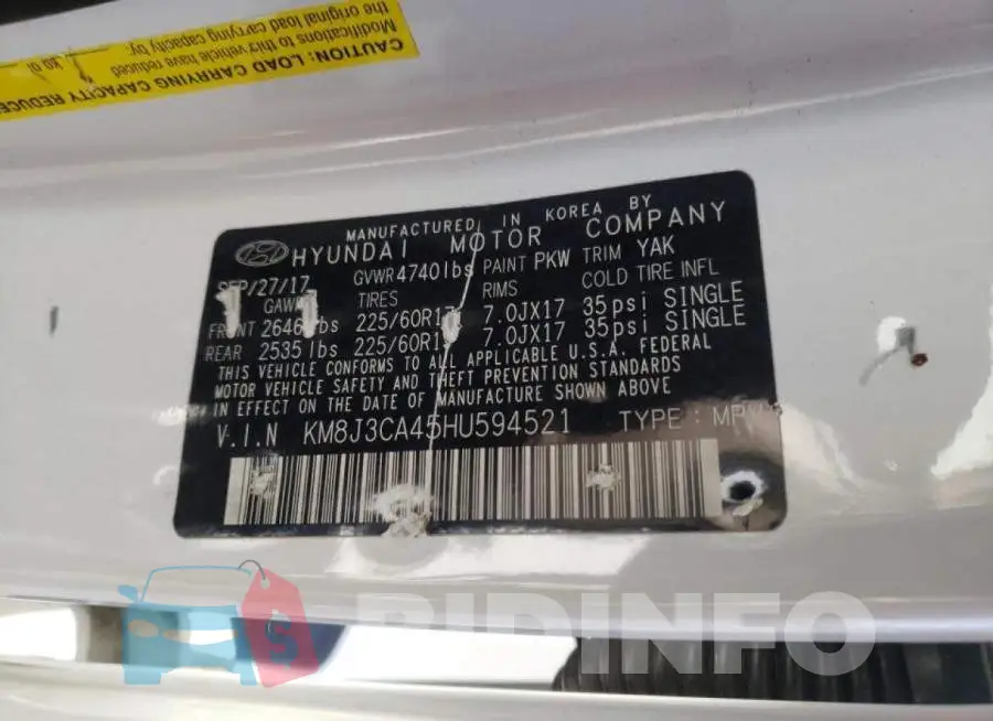 KM8J3CA45HU594521 Photo# 10