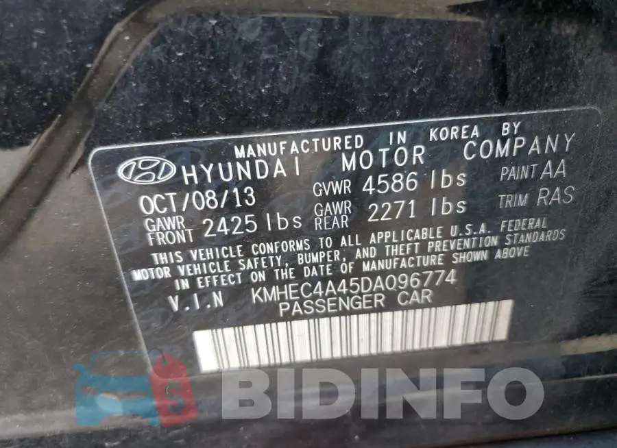 KMHEC4A45DA096774 Photo# 12