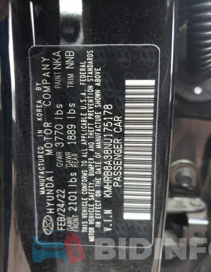 KMHRB8A38NU175178 Photo# 10
