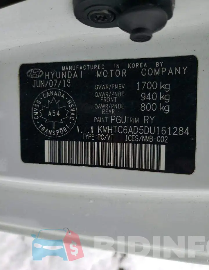 KMHTC6AD5DU161284 Photo# 12