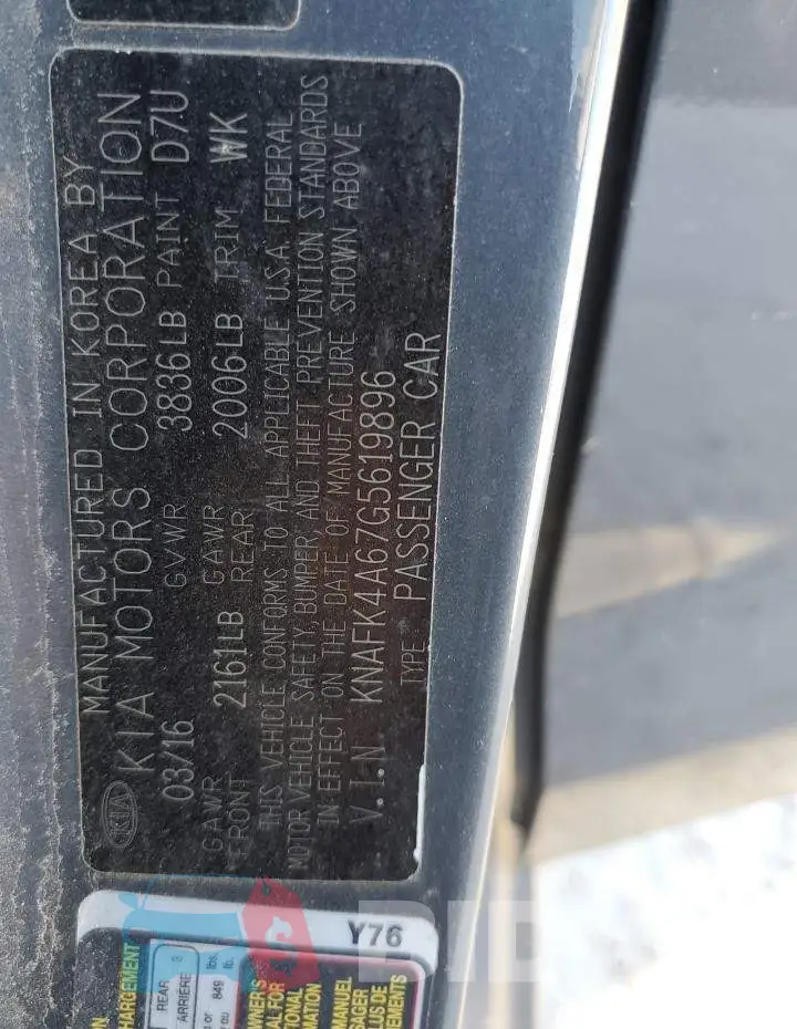 KNAFK4A67G5619896 Photo# 12