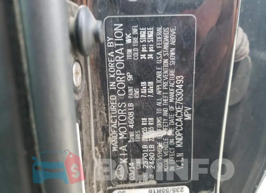 KNDPCCACXE7630493 Photo# 10