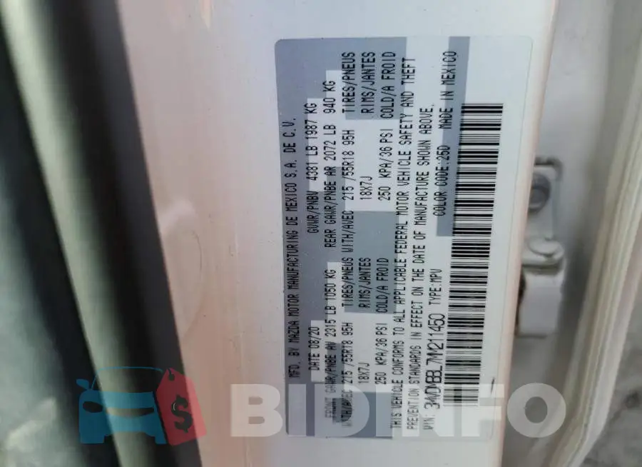 3MVDMBBL7MM211450 Photo# 14