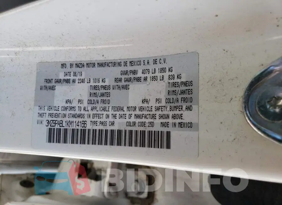 3MZBPABL1KM114166 Photo# 12