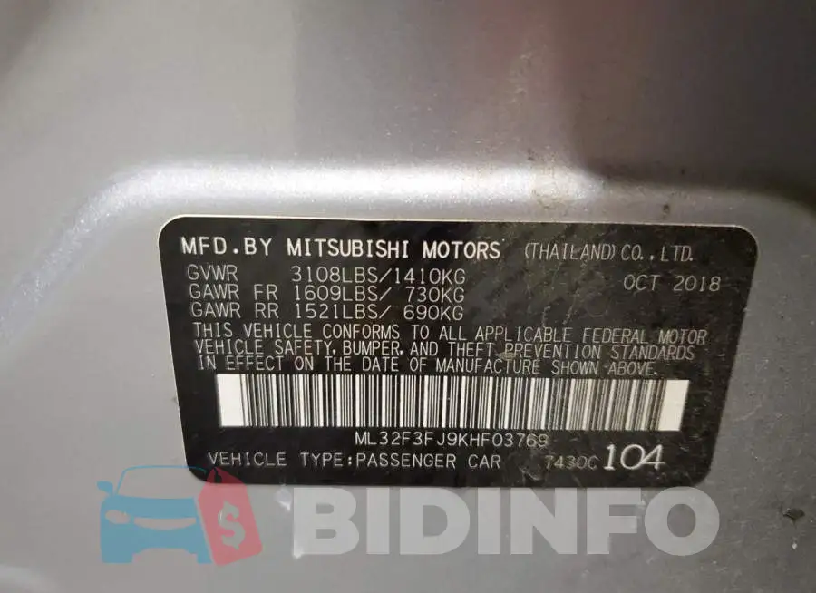 ML32F3FJ9KHF03769 Photo# 10