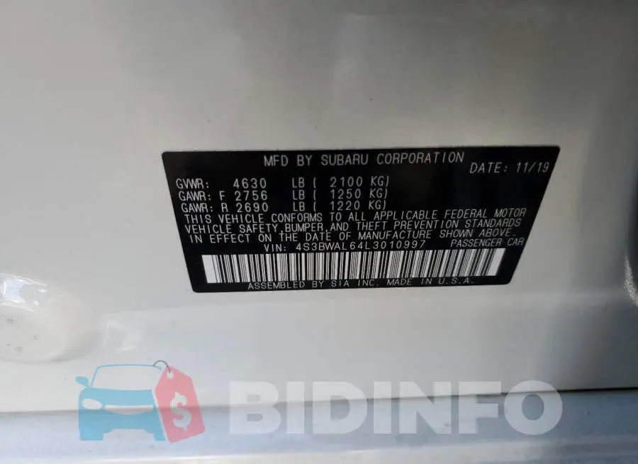 4S3BWAL64L3010997 Photo# 10