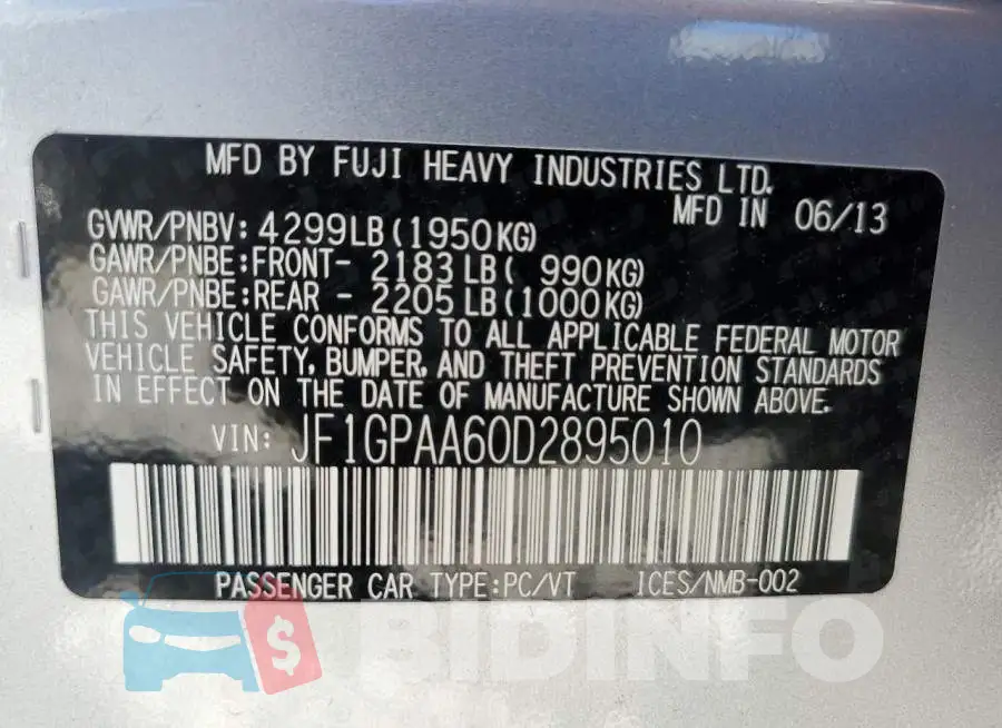 JF1GPAA60D2895010 Photo# 10