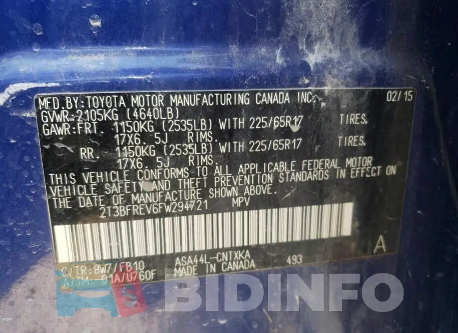 2T3BFREV6FW294721 Photo# 10