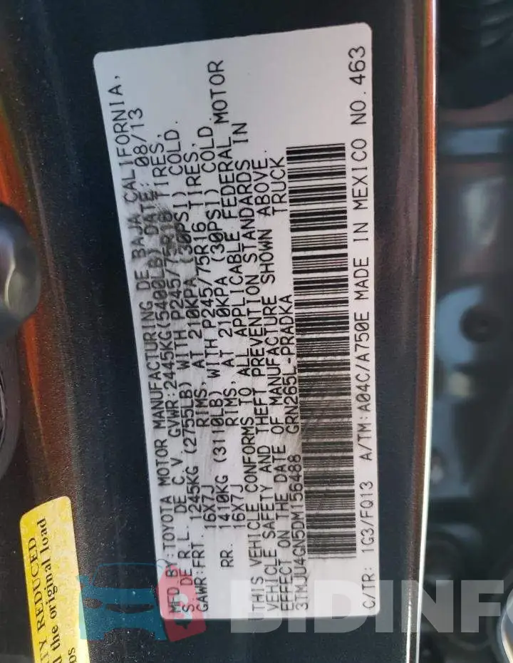 3TMJU4GN5DM156488 Photo# 10