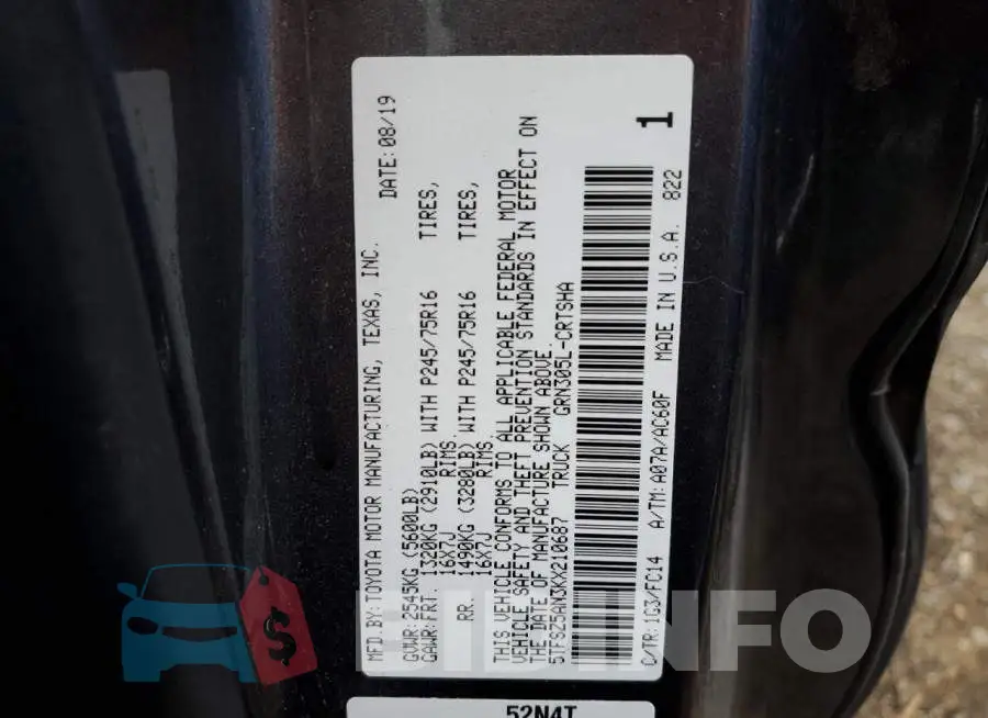5TFSZ5AN3KX210687 Photo# 10