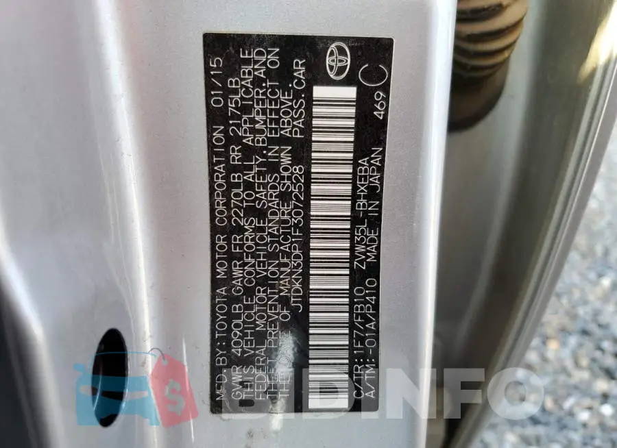 JTDKN3DP1F3072528 Photo# 13
