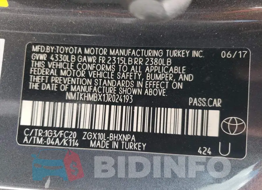 NMTKHMBX1JR024193 Photo# 10