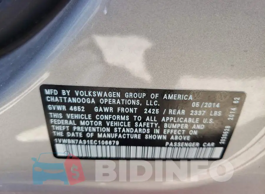 1VWBN7A31EC106679 Photo# 10