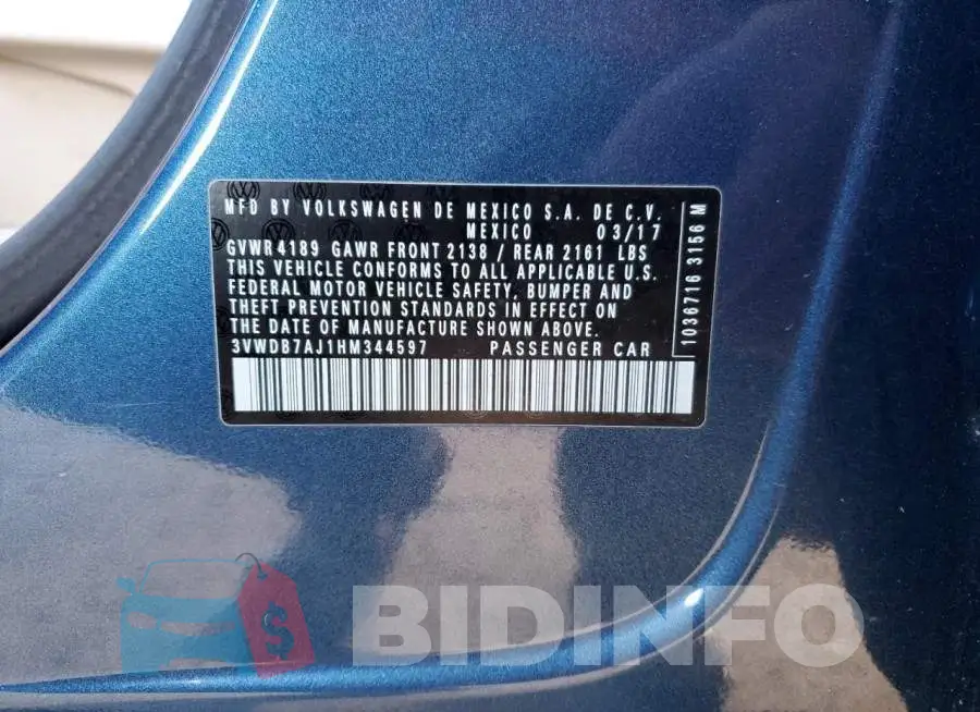 3VWDB7AJ1HM344597 Photo# 12