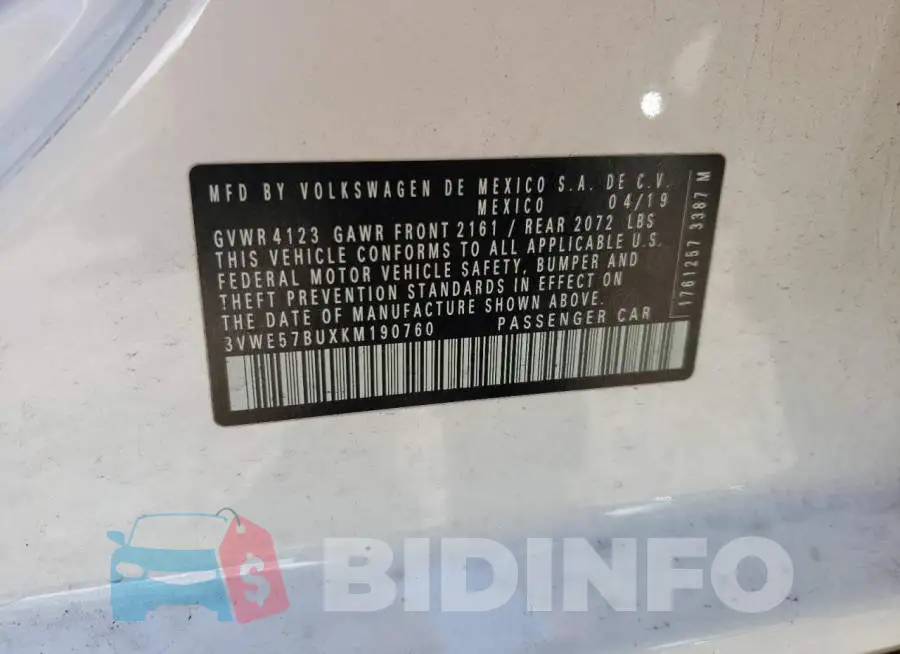 3VWE57BUXKM190760 Photo# 10