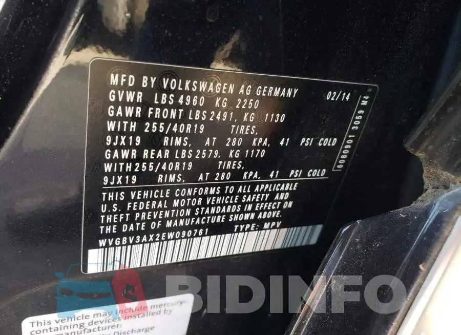 WVGBV3AX2EW090761 Photo# 13
