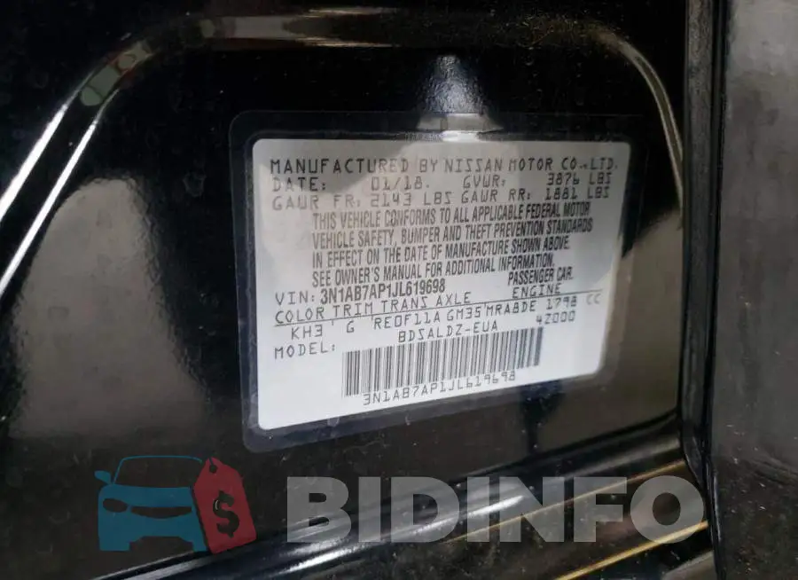 3N1AB7AP1JL619698 Photo# 10