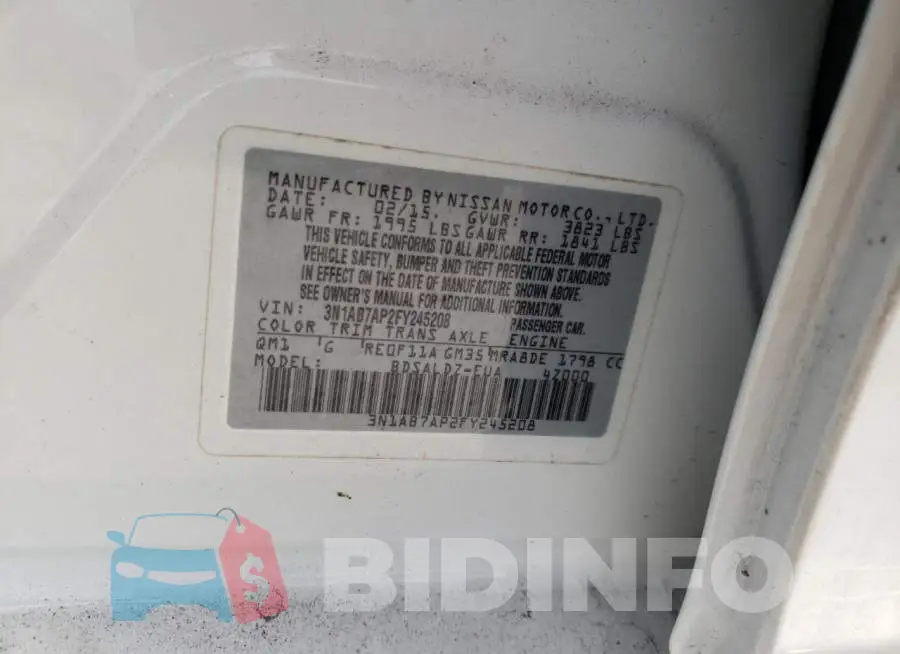 3N1AB7AP2FY245208 Photo# 10