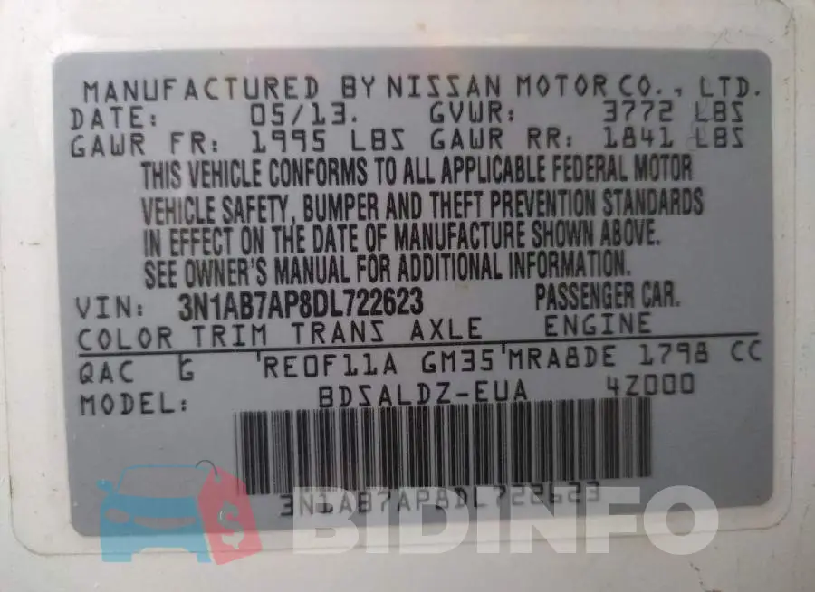 3N1AB7AP8DL722623 Photo# 12