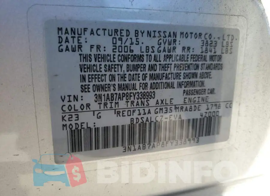 3N1AB7AP8FY338993 Photo# 13