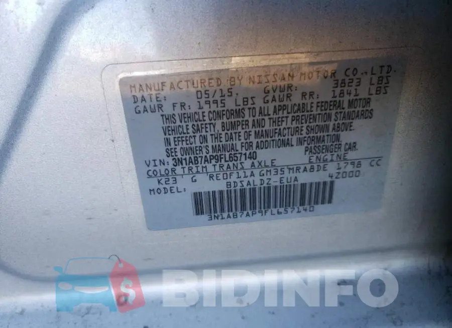 3N1AB7AP9FL657140 Photo# 12
