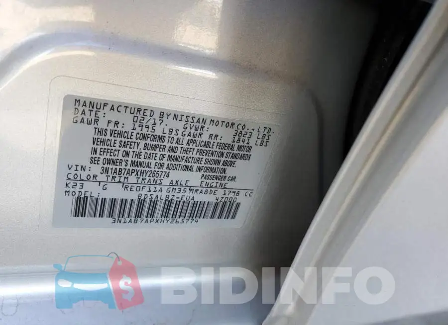 3N1AB7APXHY265774 Photo# 10