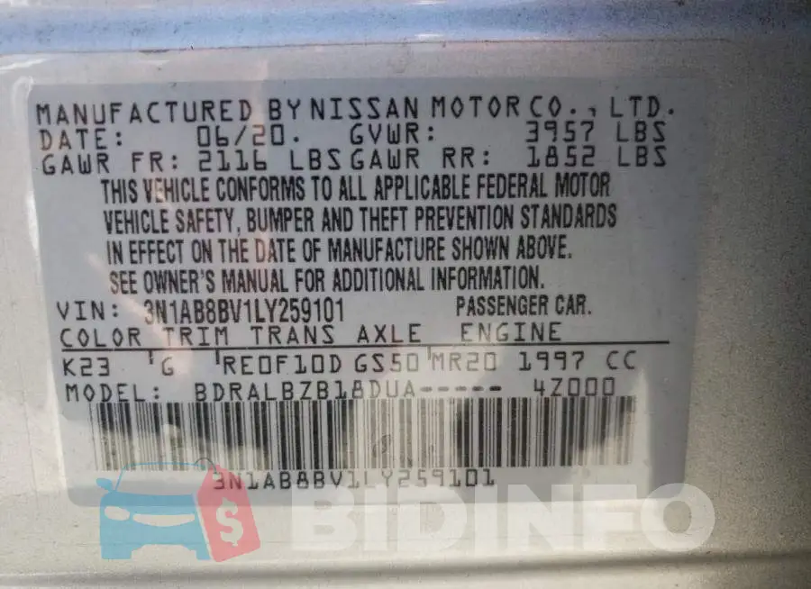 3N1AB8BV1LY259101 Photo# 12
