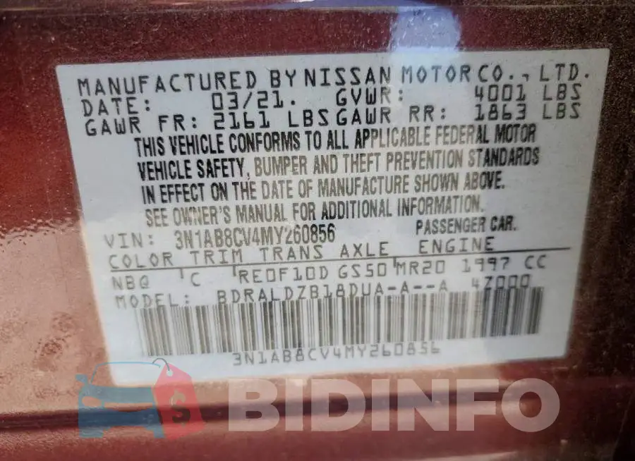 3N1AB8CV4MY260856 Photo# 10