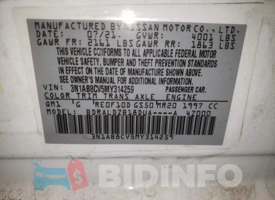3N1AB8CV5MY314259 Photo# 10
