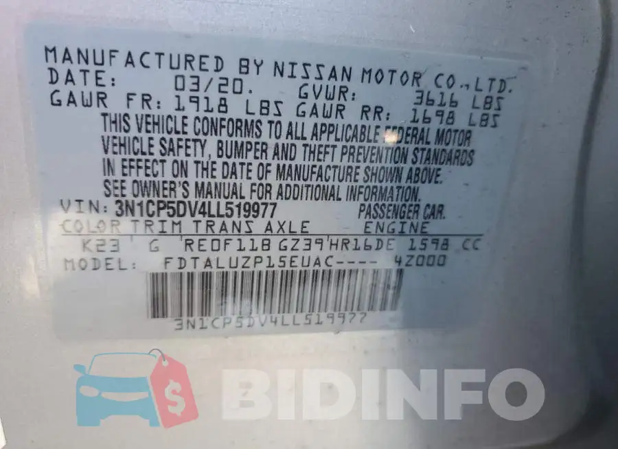 3N1CP5DV4LL519977 Photo# 10
