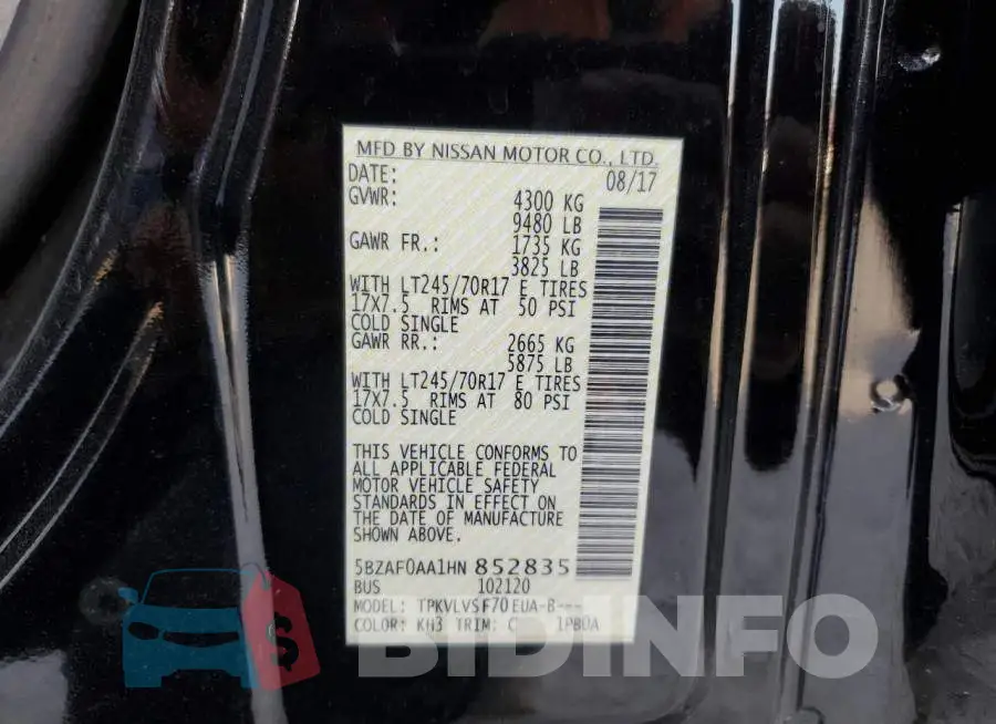 5BZAF0AA1HN852835 Photo# 10