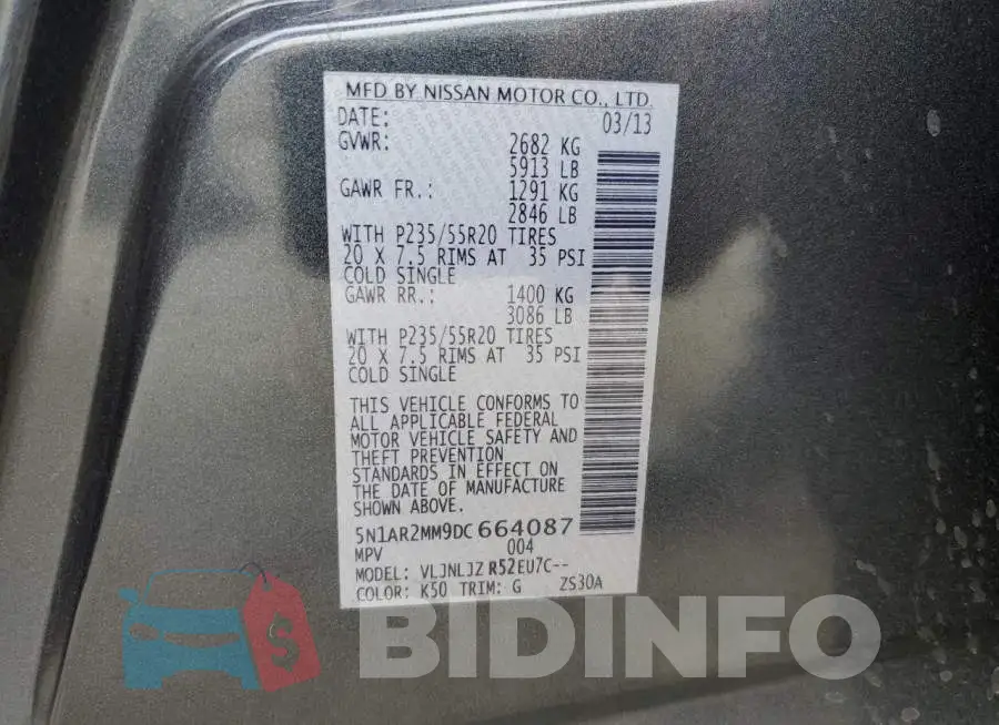 5N1AR2MM9DC664087 Photo# 10