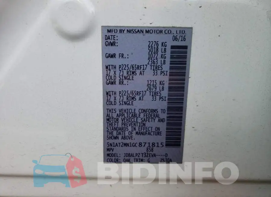 5N1AT2MN1GC871815 Photo# 13
