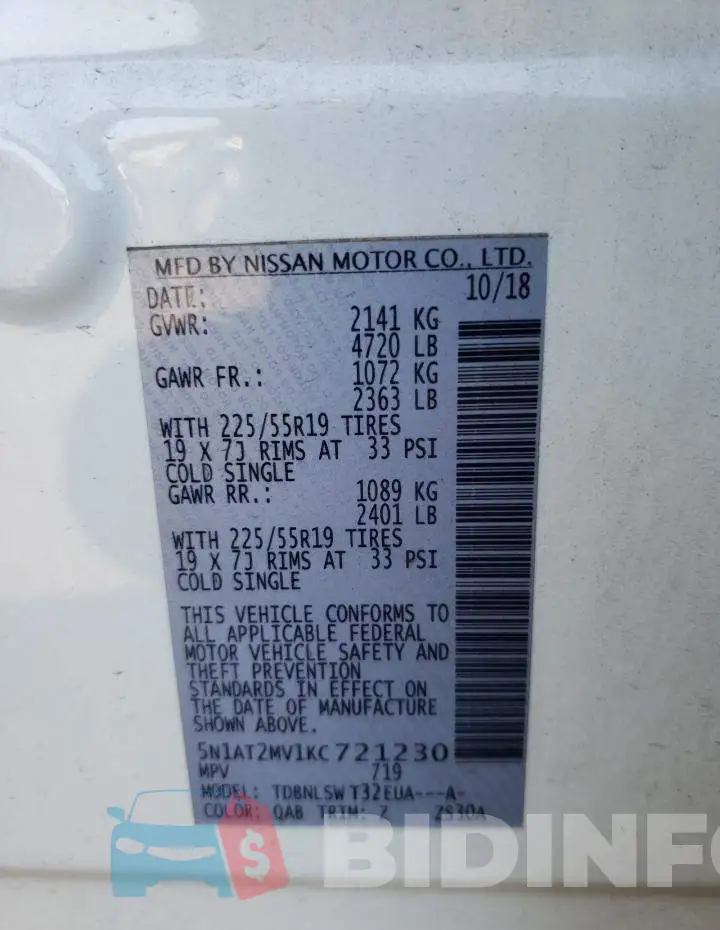 5N1AT2MV1KC721230 Photo# 13