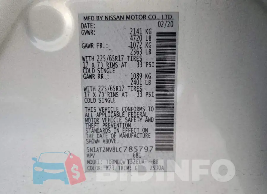 5N1AT2MV8LC785797 Photo# 13