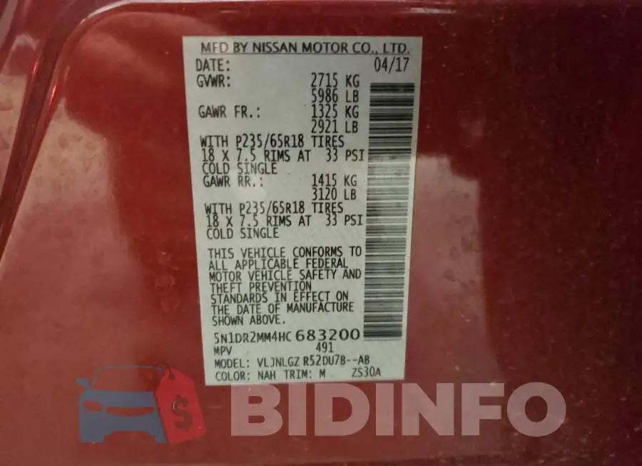 5N1DR2MM4HC683200 Photo# 10