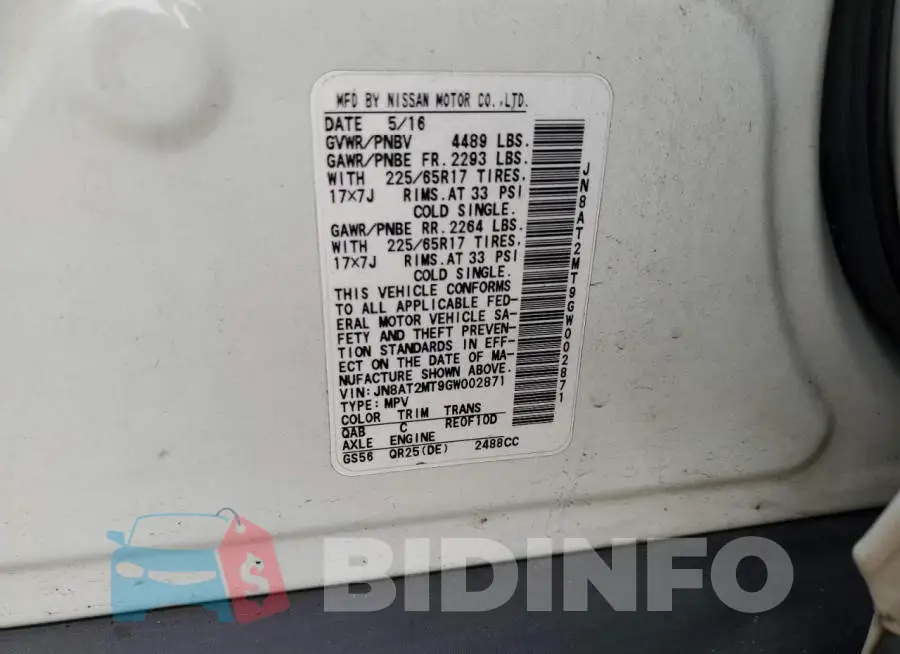 JN8AT2MT9GW002871 Photo# 10