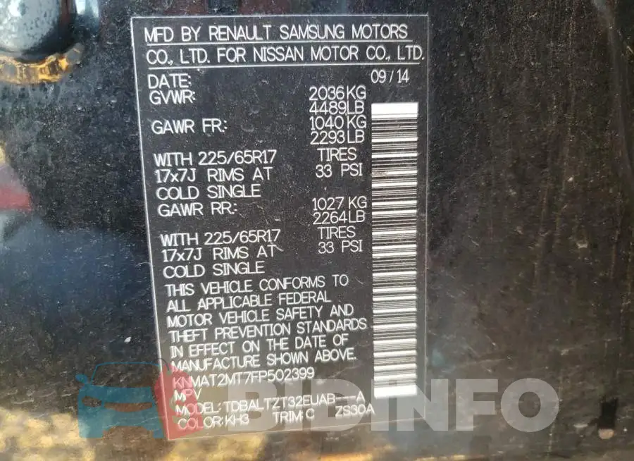 KNMAT2MT7FP502399 Photo# 10