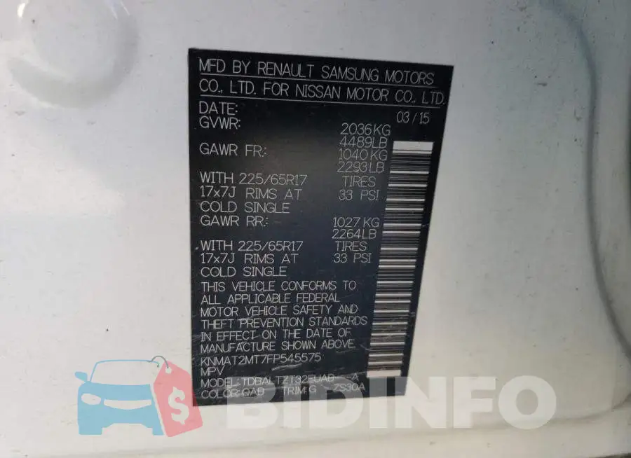KNMAT2MT7FP545575 Photo# 14