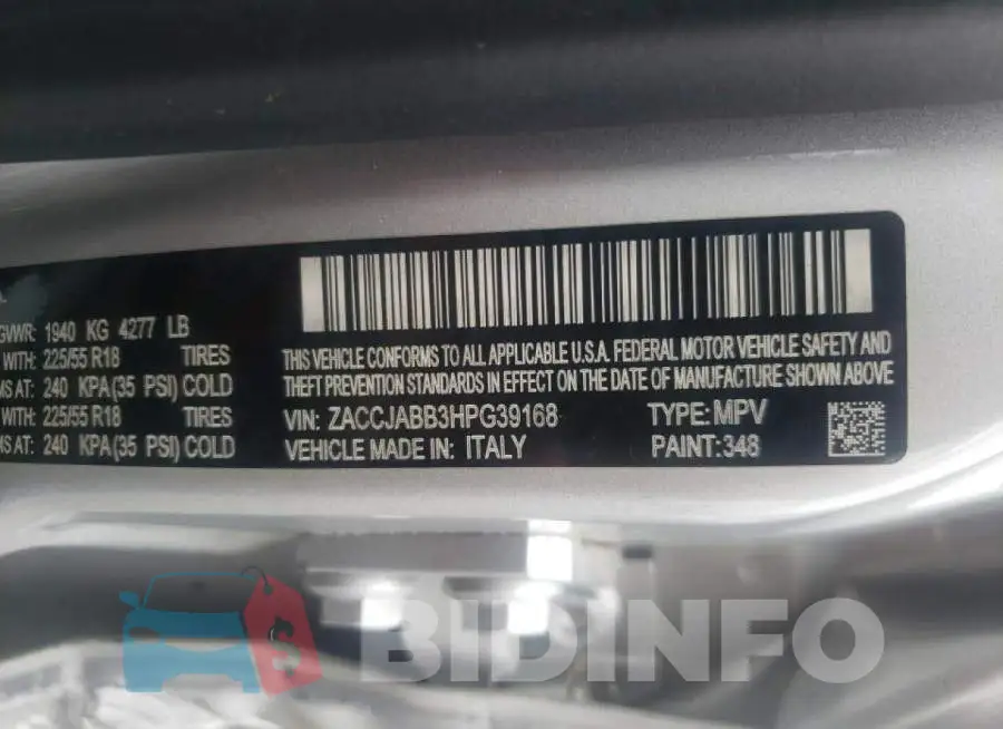ZACCJABB3HPG39168 Photo# 10