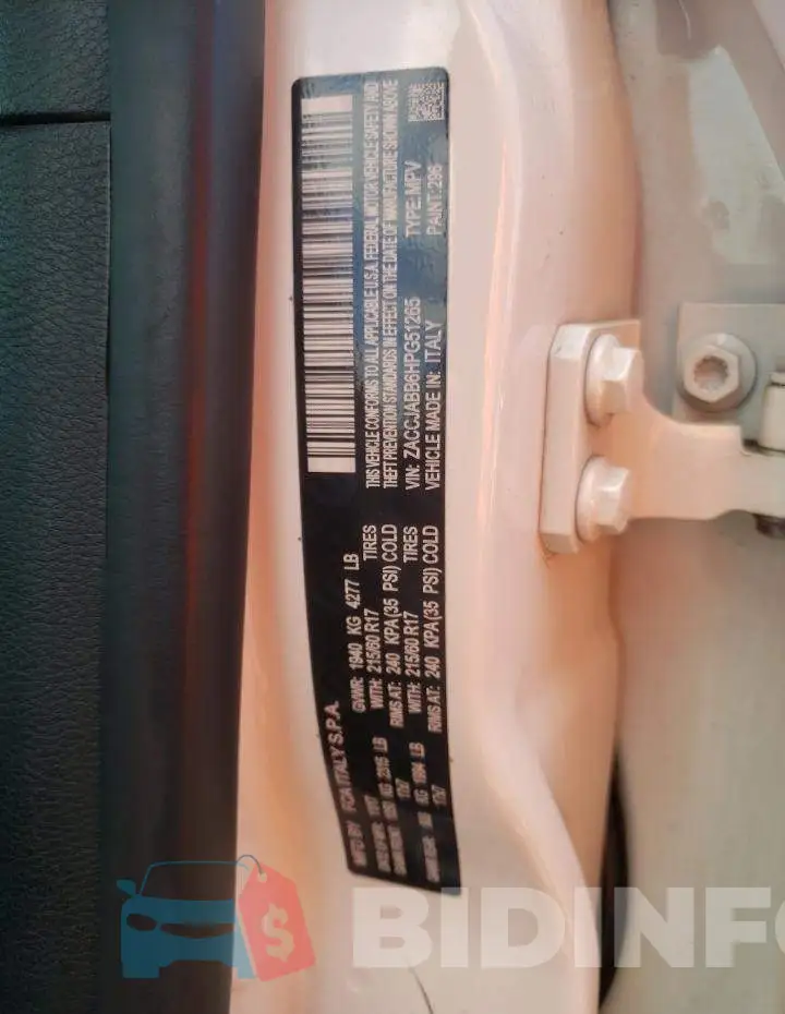 ZACCJABB6HPG51265 Photo# 10