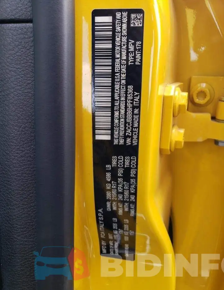 ZACCJBBB6HPF85368 Photo# 10