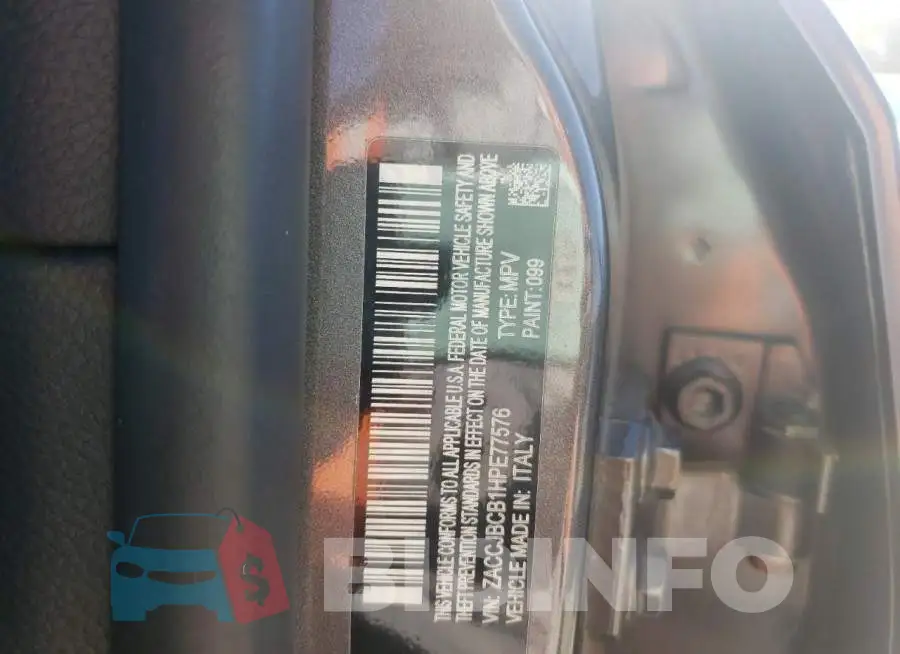 ZACCJBCB1HPE77576 Photo# 10