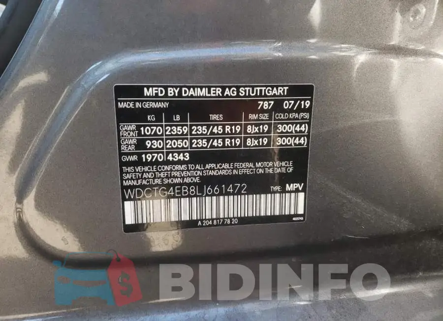 WDCTG4EB8LJ661472 Photo# 10