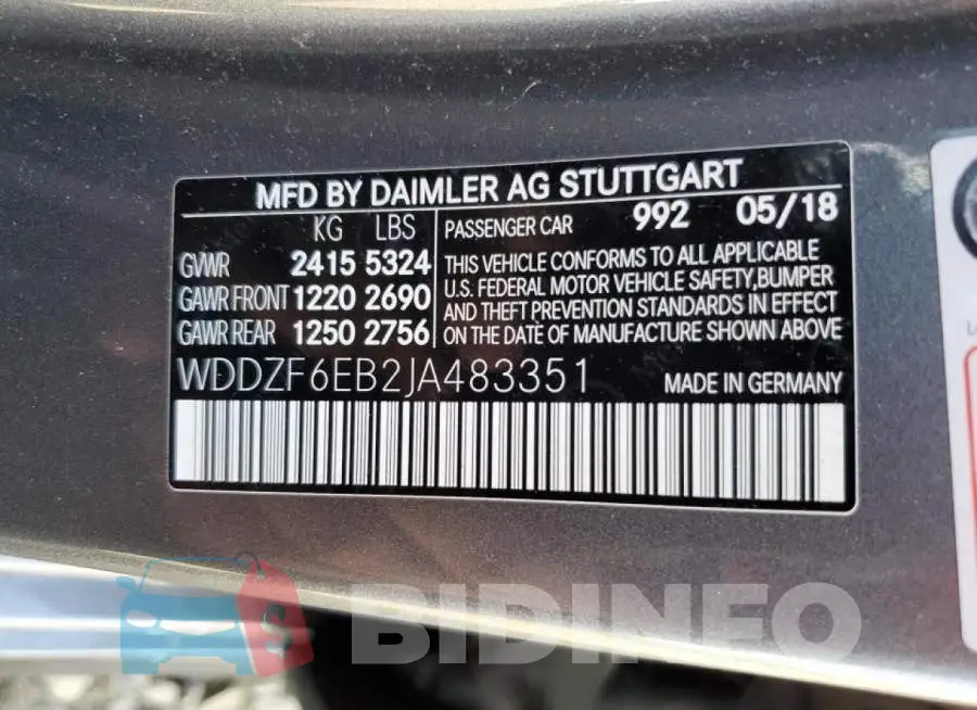 WDDZF6EB2JA483351 Photo# 10
