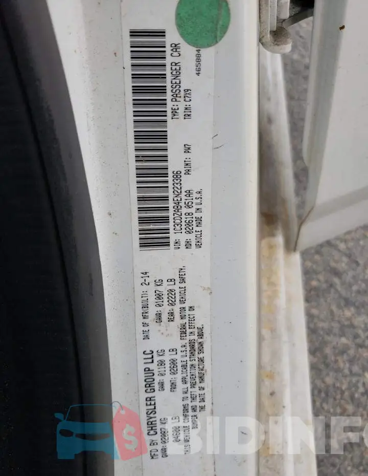 1C3CDZAB4EN223386 Photo# 12