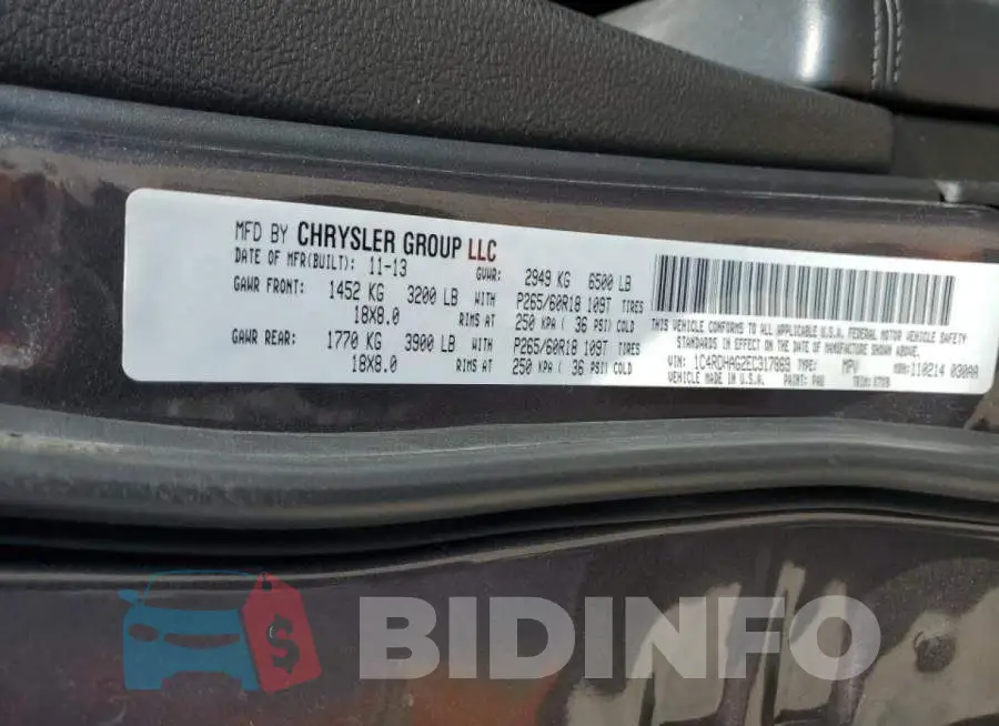 1C4RDHAG2EC317869 Photo# 10